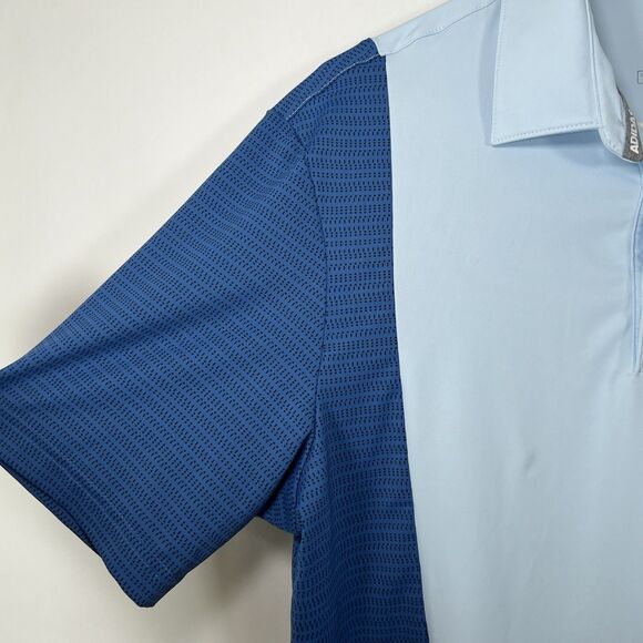 Adidas Golf Polo Shirt Mens Size Small Light Blue Navy Colorblock Performance - Picture 6 of 13